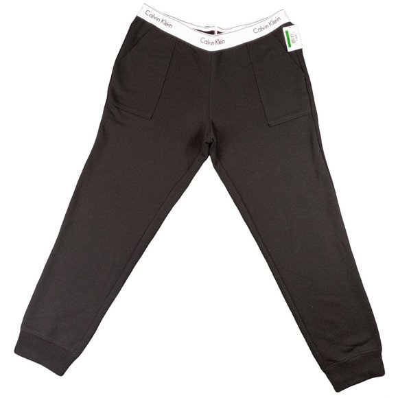 Calvin Klein Pants - Calvin Klein Women's size Large Jogger Sleep Sweatpants Black Logo Lounge QS5716